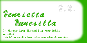 henrietta muncsilla business card